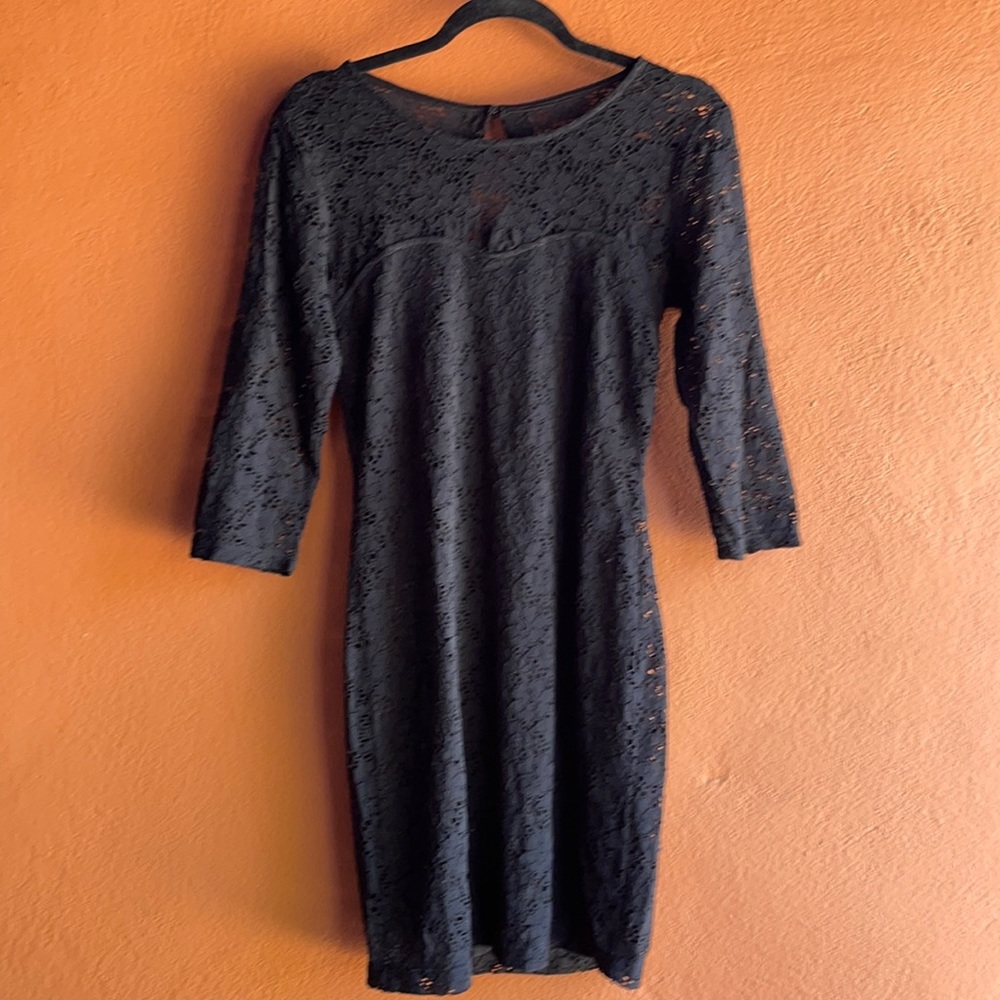 2b Bebe Black Lace Dress, Size Medium